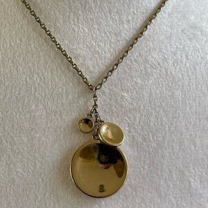White House Black Market Gold Tone Necklace with Reflective Pendants